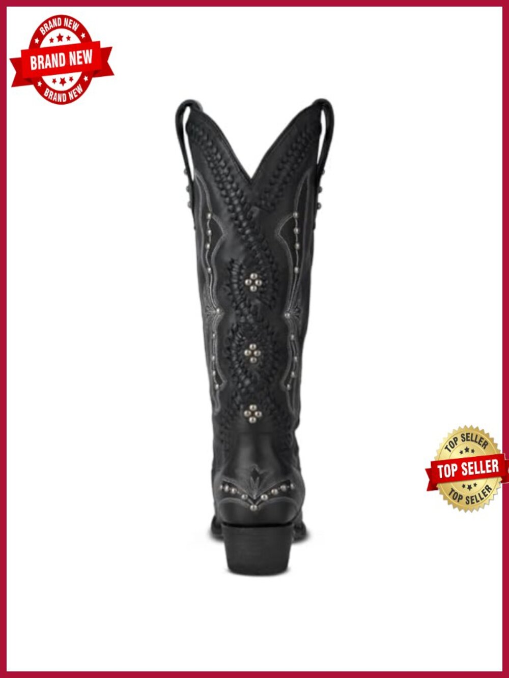 Women's Knee High Cowboy Boots - Square Toe Western Boots with Embroidered - Picture 4 of 6